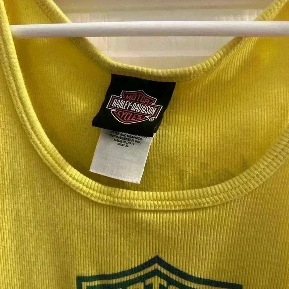 Womans extra large Harley Davidson yellow fitted tank - Picture 2 of 4